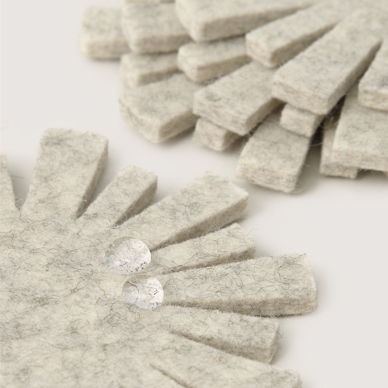 Bierfilzl Starburst Felt Coaster 4-pack - Heather White