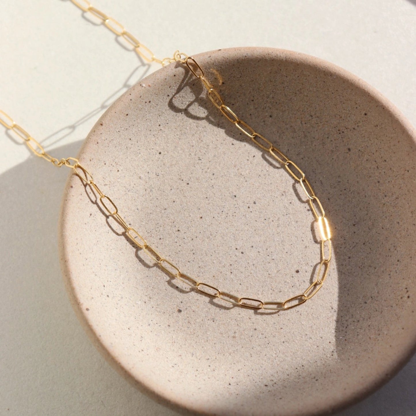 Paperclip Chain Necklace - Gold Fill