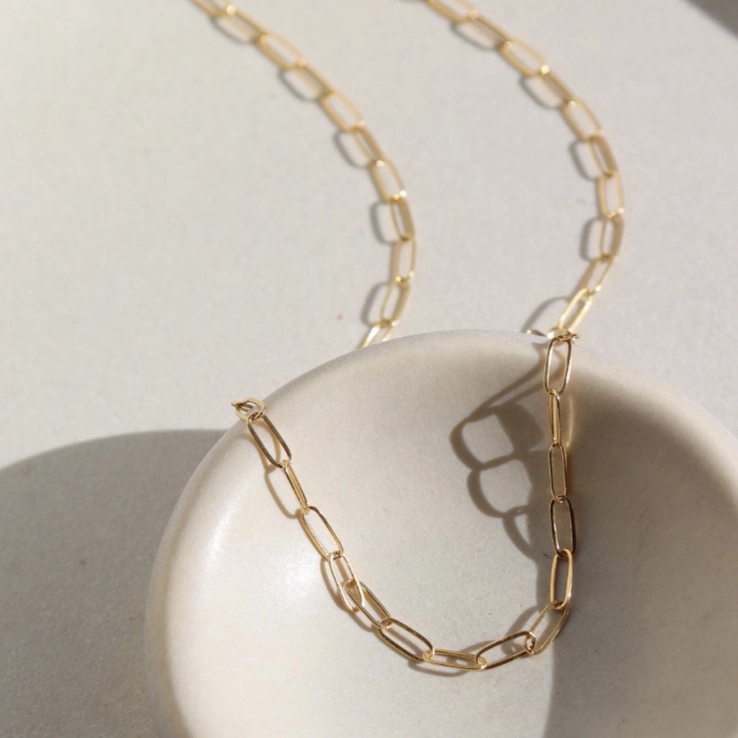 Paperclip Chain Necklace - Gold Fill