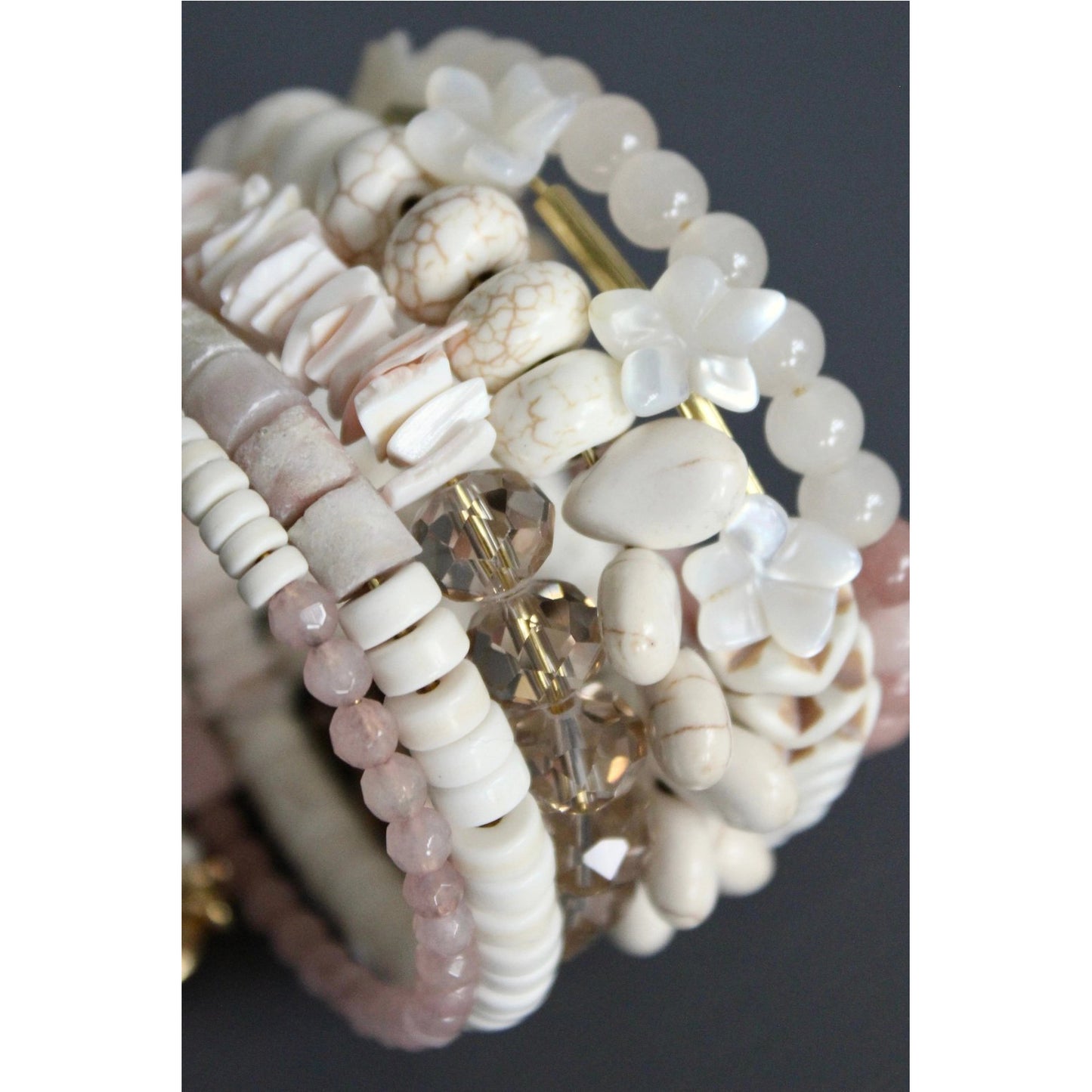 Blush Pink + White Wrap Bracelet