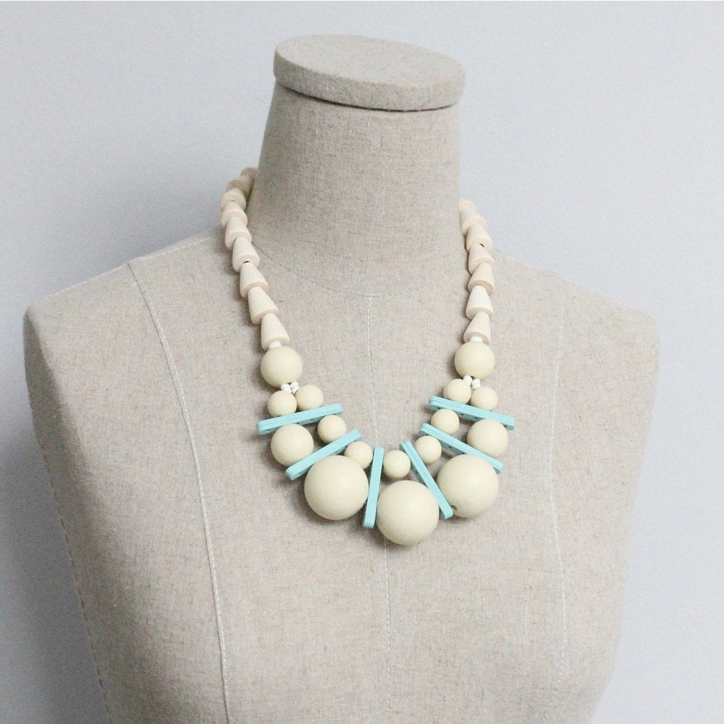 Acrylic Bauble + Wood Statement Necklace