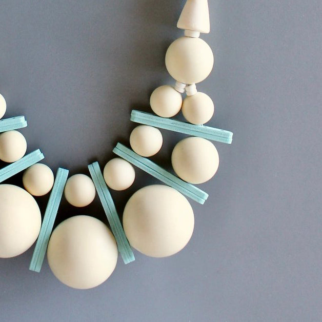 Acrylic Bauble + Wood Statement Necklace