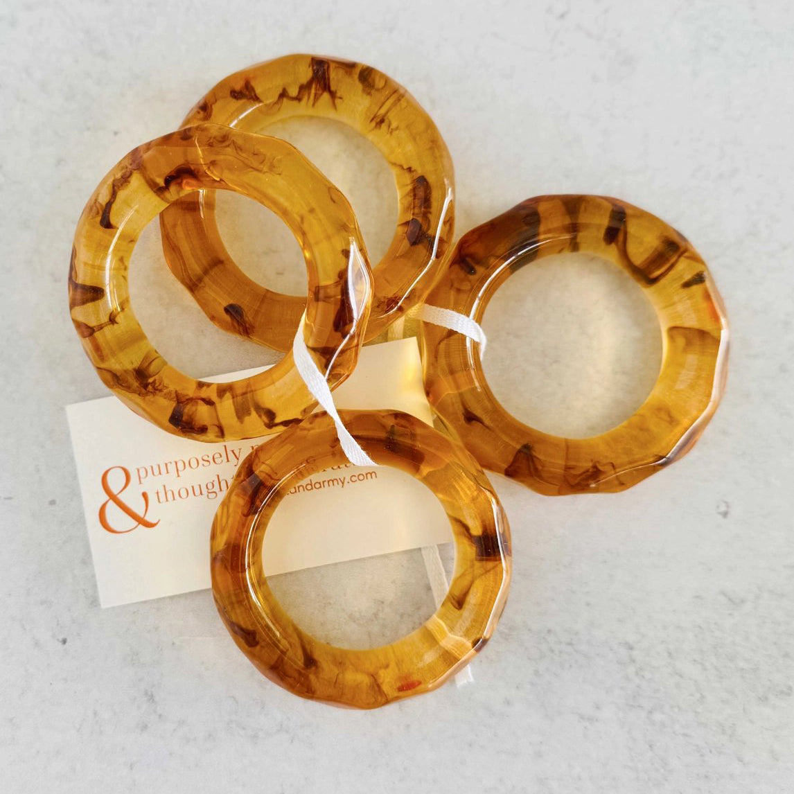 Honey Swirl Acrylic Napkin Rings (Set of 4)