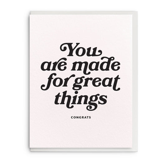 Great Things - Letterpress Graduation Card