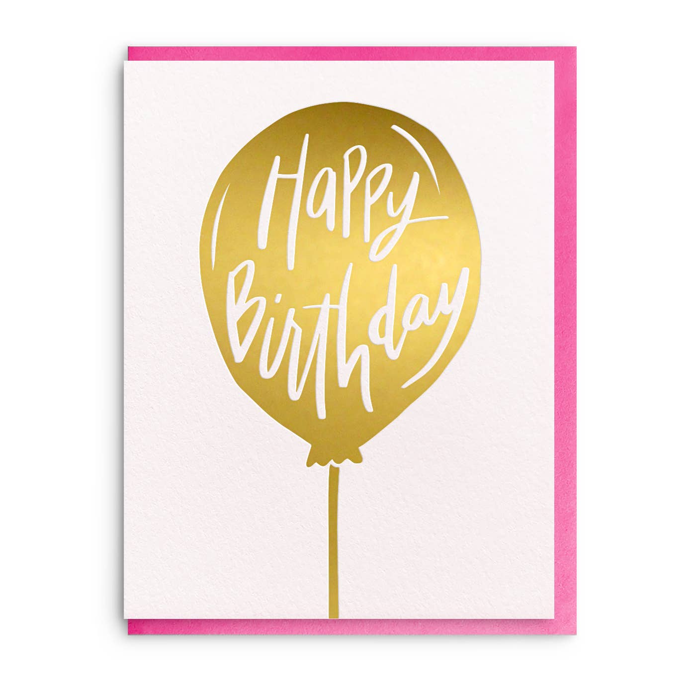 Gold Foil Balloon Birthday - Letterpress Card