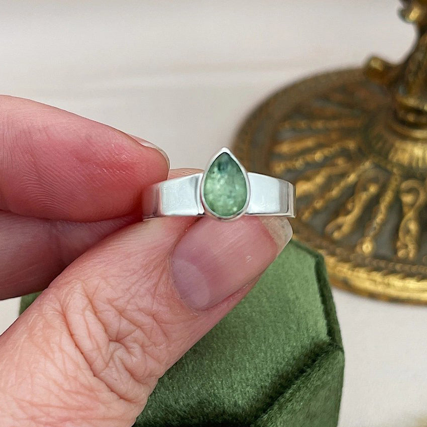 Sterling Silver Crescent Pendant Necklace with Kyanite