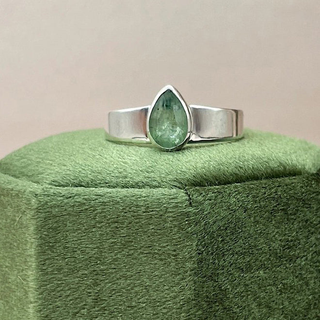 Sterling Silver Crescent Pendant Necklace with Kyanite