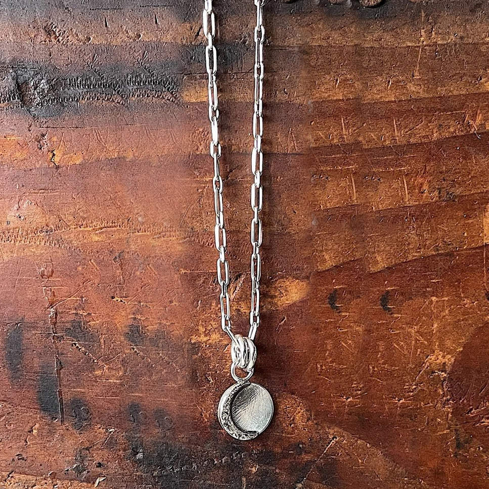 Sterling Silver Eclipse Talisman Pendant Necklace