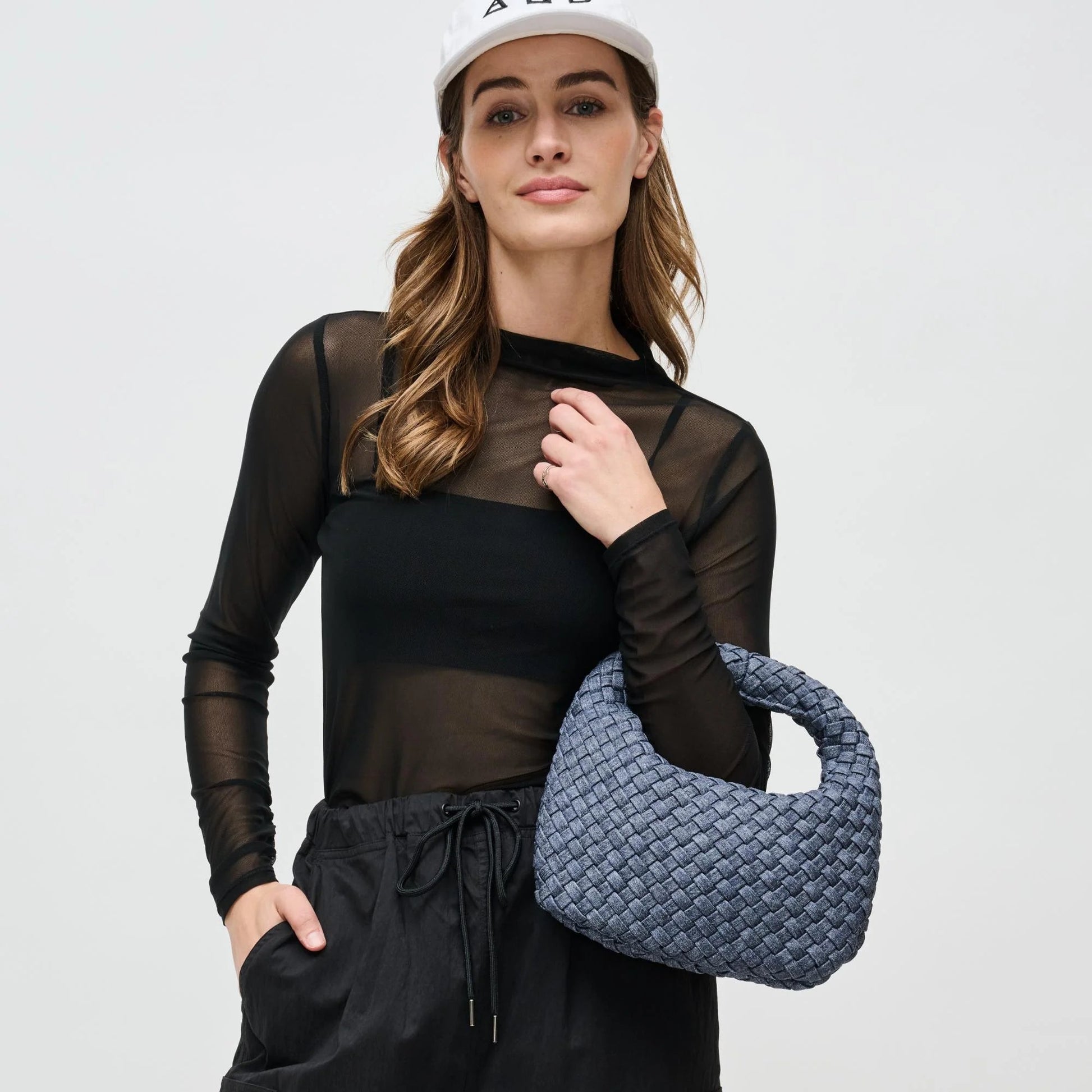 Dare To Dream Small Woven Neoprene Clutch - Denim