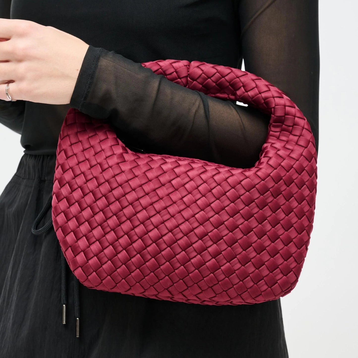 Dare To Dream Small Woven Neoprene Clutch - Wine