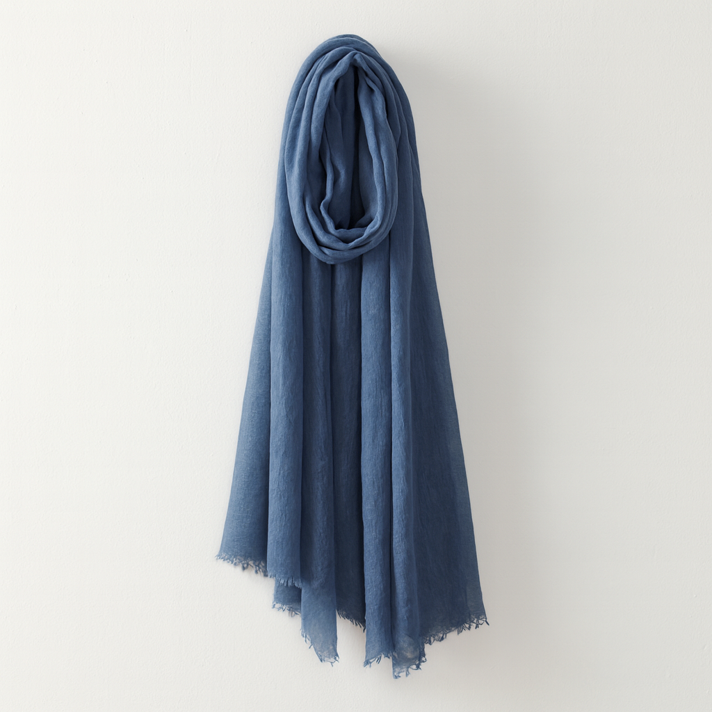 Cashmere Whisper Featherweight Scarf - Dark Mid Blue