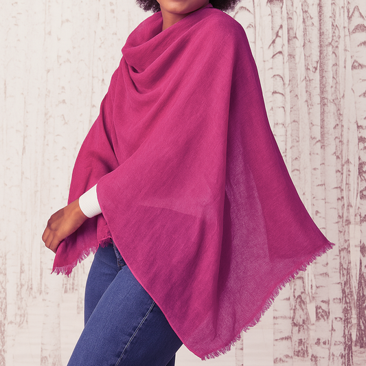 Cashmere Whisper Featherweight Scarf - Dark Rose