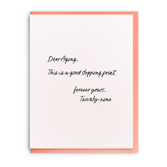 Dear Aging - Letterpress Card