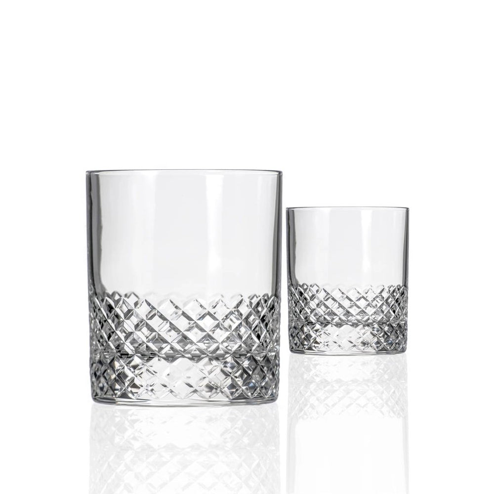 Engraved Diamonds Rocks Glass - Set of 2