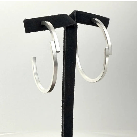 Sterling Silver Divergence Hoop Earrings