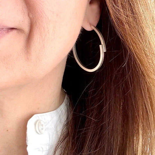 Sterling Silver Divergence Hoop Earrings