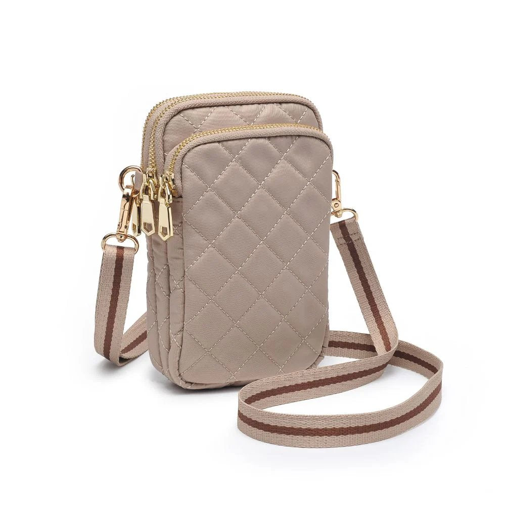 Divide & Conquer Quilted Nylon Crossbody - Nude