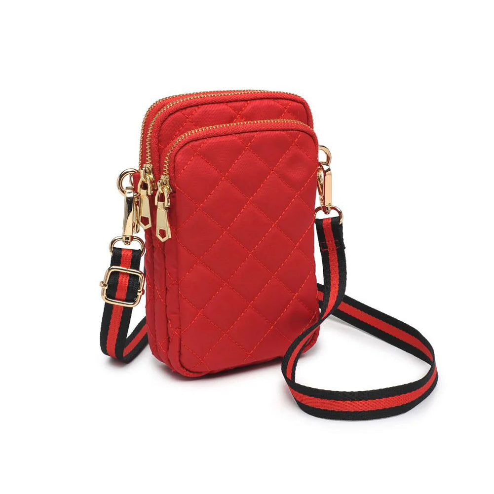 Divide & Conquer Quilted Nylon Crossbody - Red