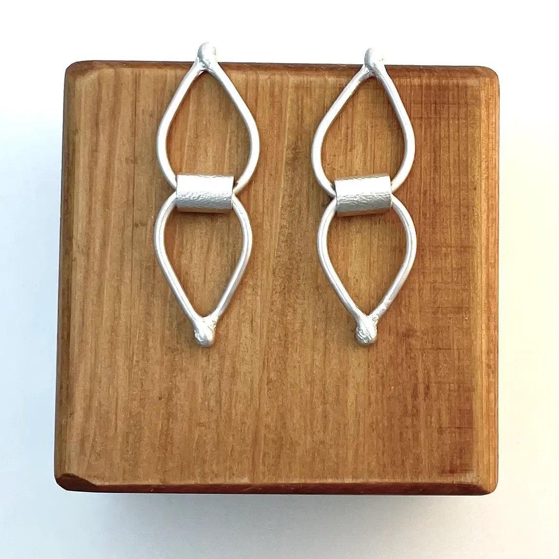 Sterling Silver Double Droplet Post Earrings