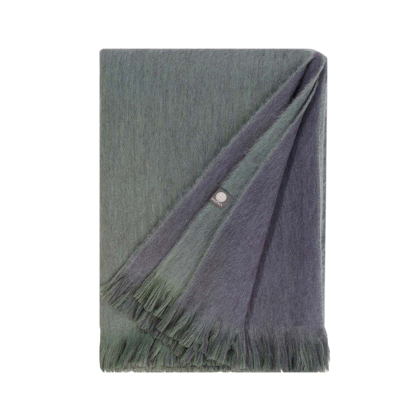 Double Sided Alpaca Throw - Emerald Tide