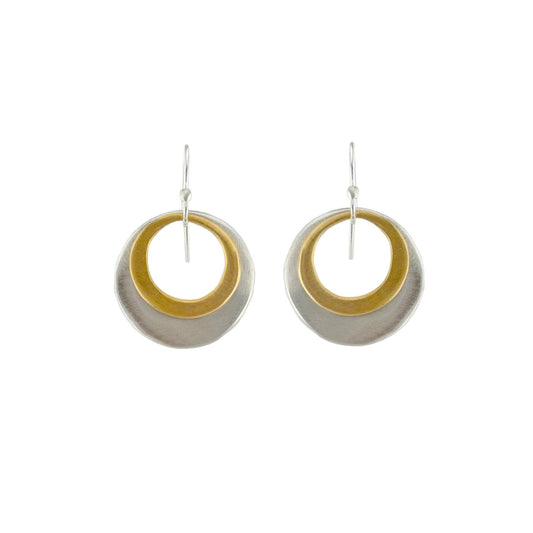 Double Small + Medium Circle Earrings - Mixed Metal