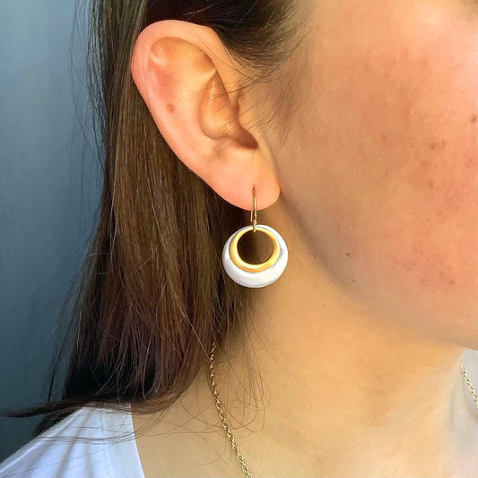 Double Small + Medium Circle Earrings - Mixed Metal