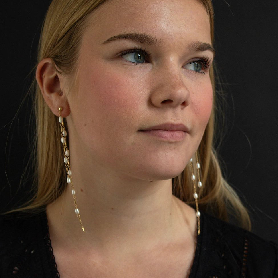 Dripping Freshwater Pearl 360 Statement Earrings