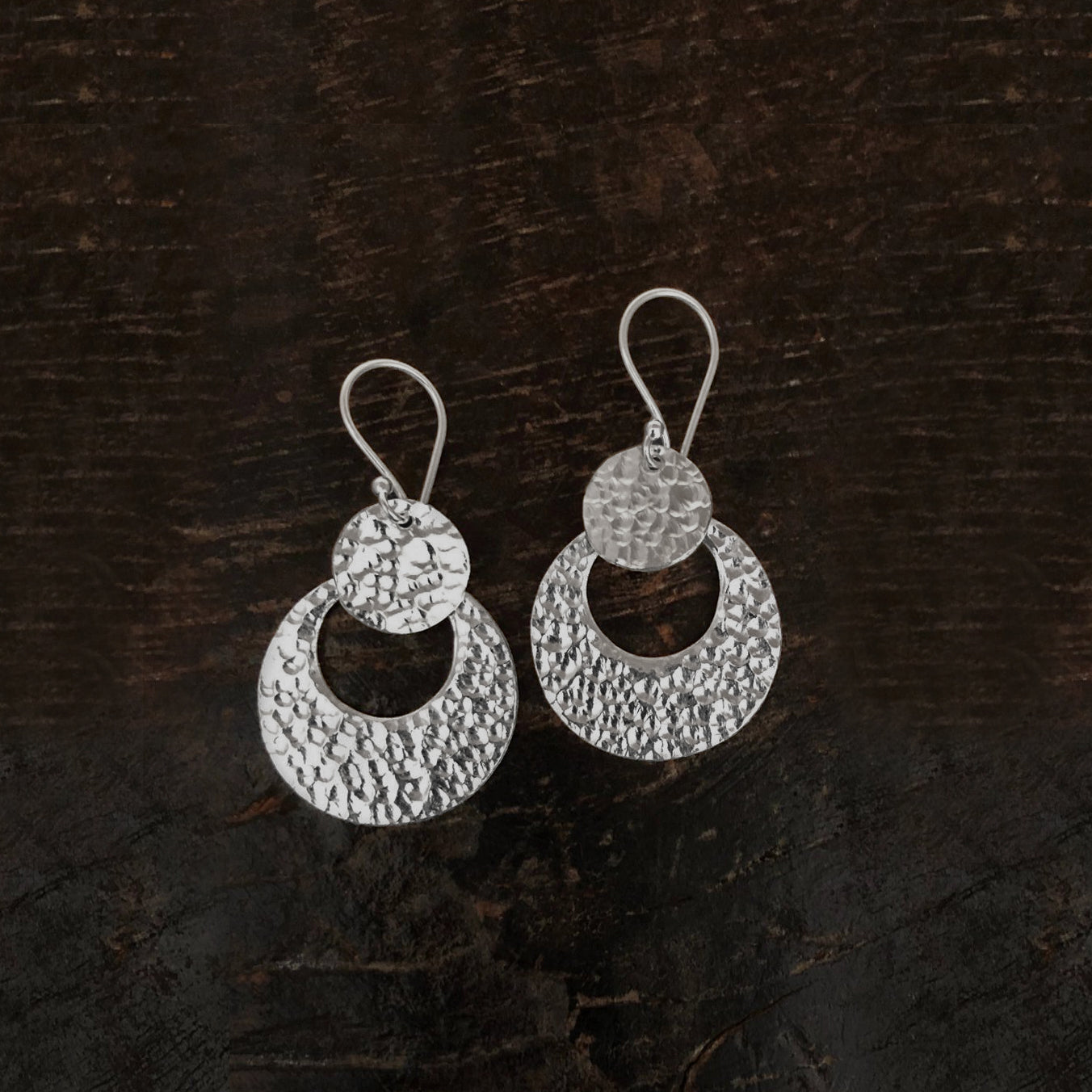 Silver Double Drop Dangle Earrings