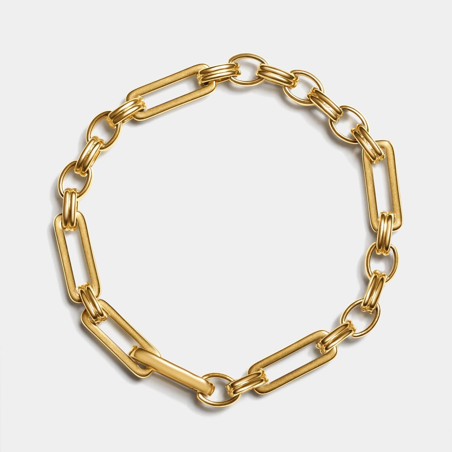 Gold Plated Stainless Steel Link ‘Catena’ Men’s Bracelet