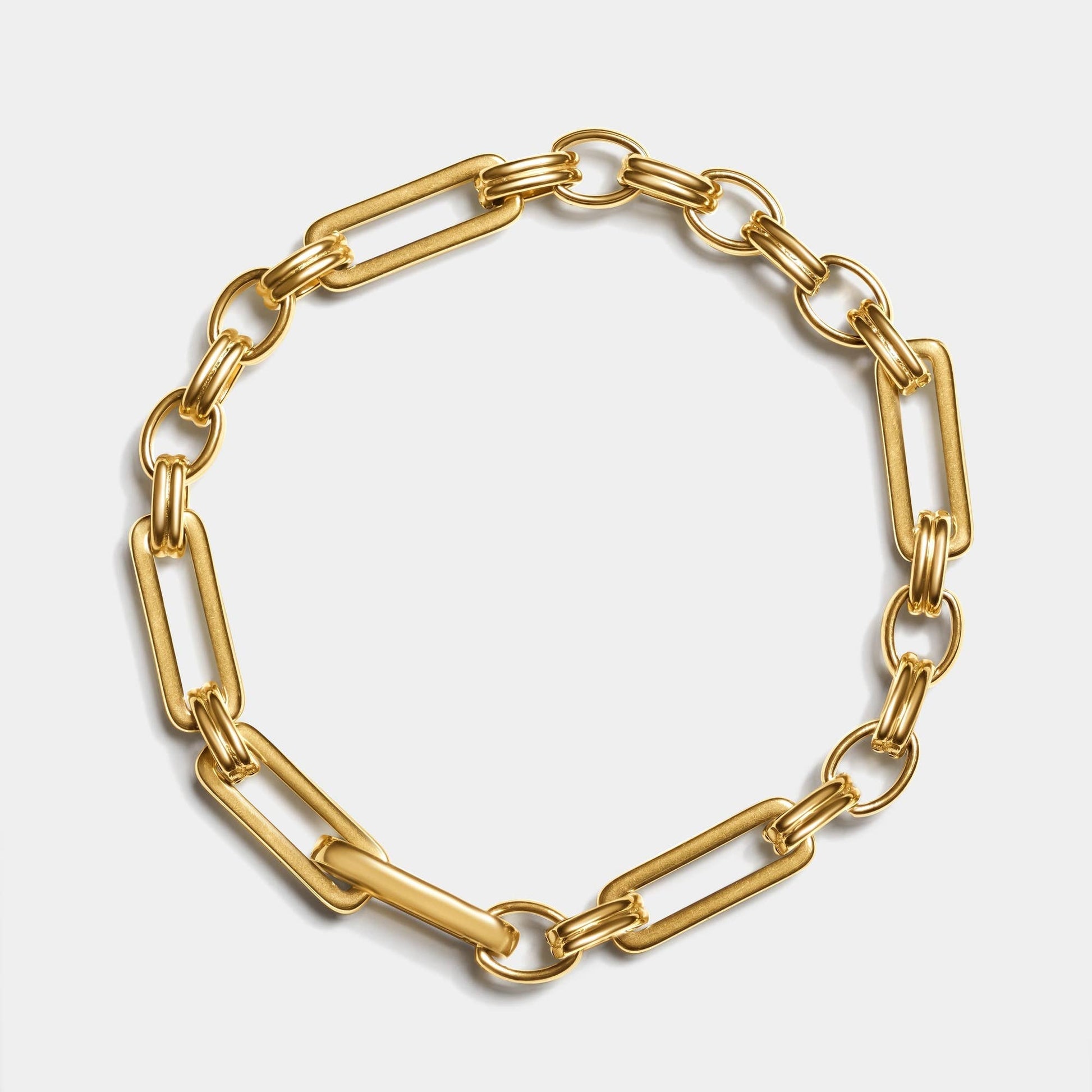 Gold Plated Stainless Steel Link ‘Catena’ Men’s Bracelet