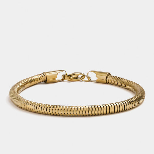 Gold Plated Stainless Steel 4mm Snake Chain Men’s Bracelet – Gold