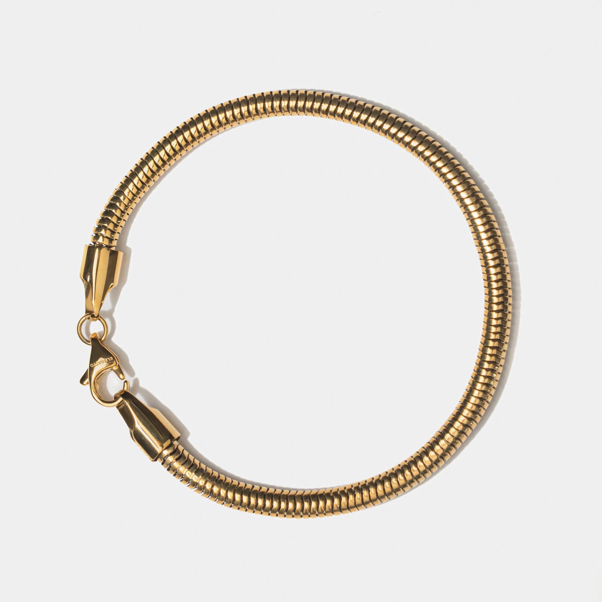 Gold Plated Stainless Steel 4mm Snake Chain Men’s Bracelet – Gold