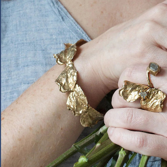 Brass ‘Petal Cuff’ Bracelet
