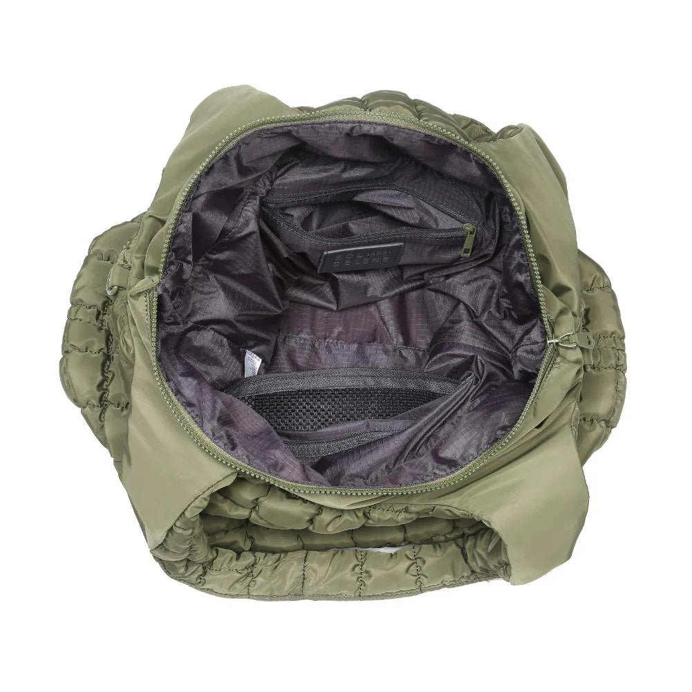 Elevate Quilted Nylon Puffer Hobo Bag - Olive