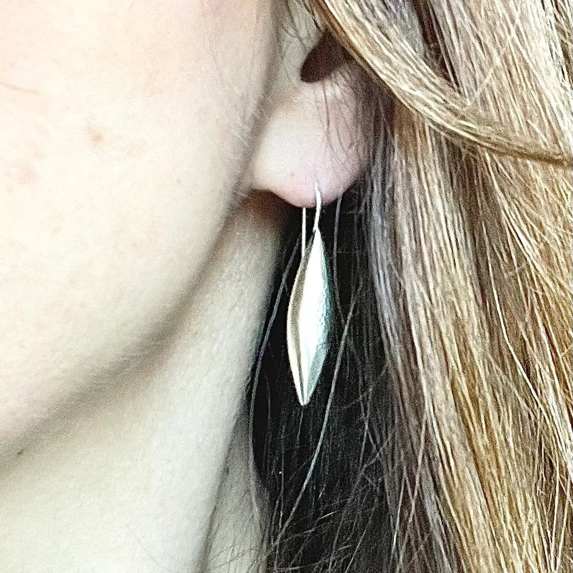 Sterling Silver Ellipse Drop Earrings