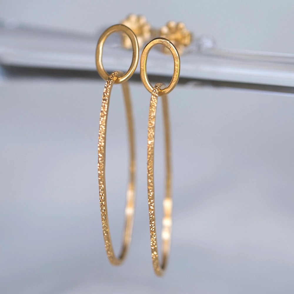 Ellipse Hoop Earrings - Gold Vermeil