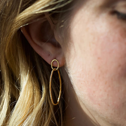 Ellipse Hoop Earrings - Gold Vermeil