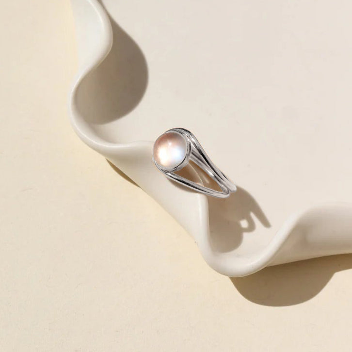 Moonstone Gemstone Ring - Sterling Silver