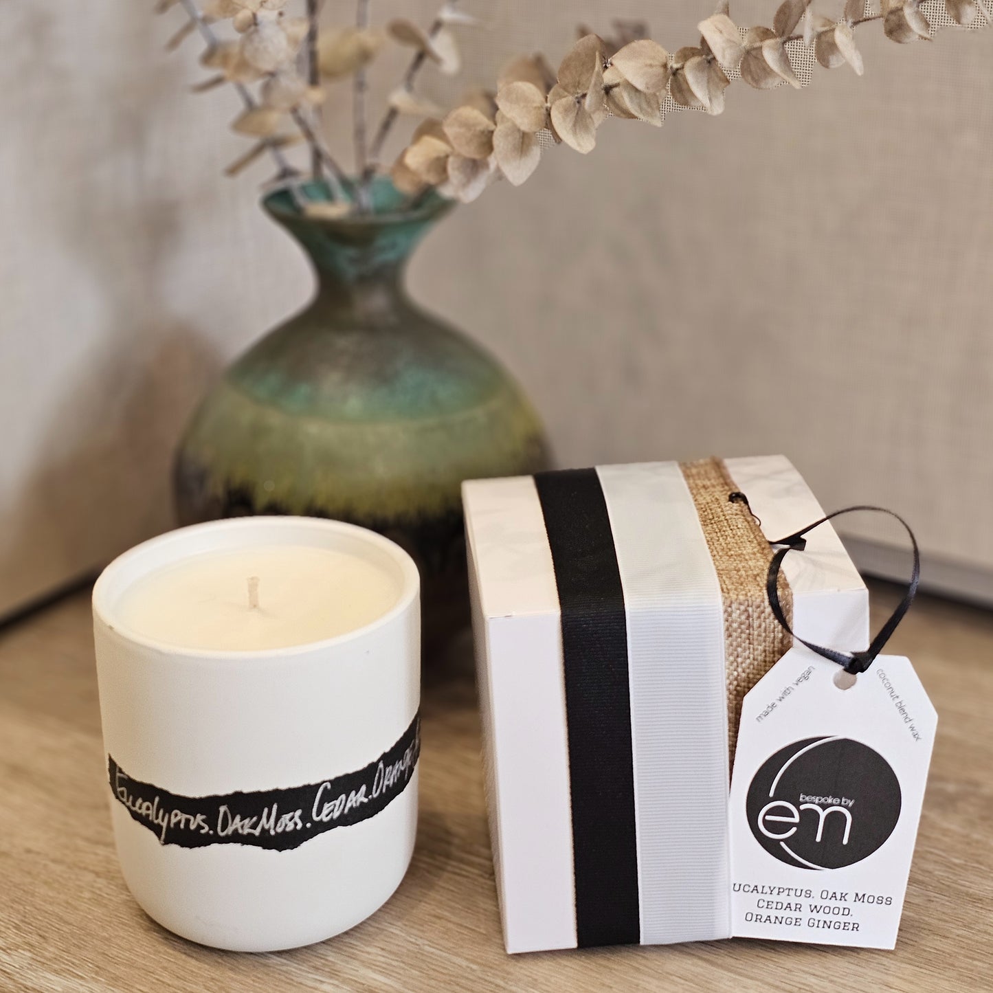 Coconut Blend Wax Candle - Eucalyptus | Oak Moss | Cedar Wood | Orange | Ginger