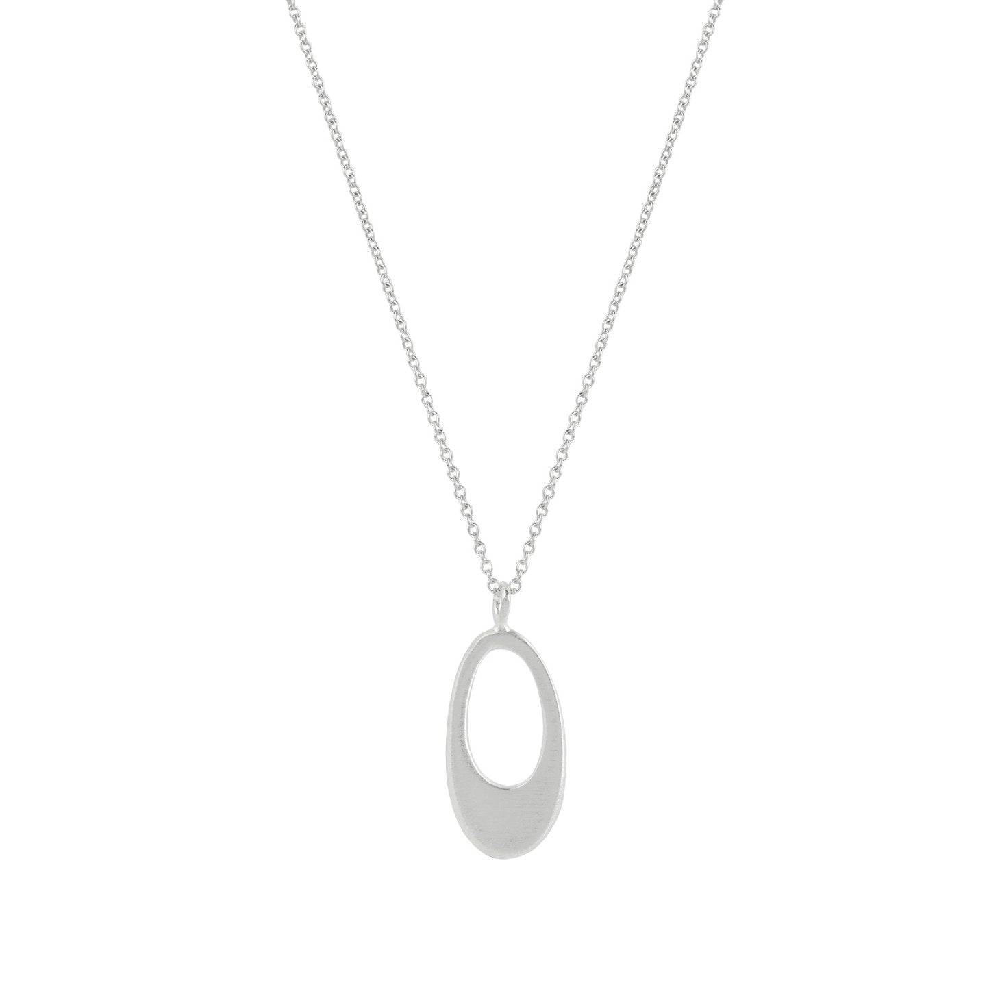 Extra Small Oval Pendant Necklace - Sterling Silver