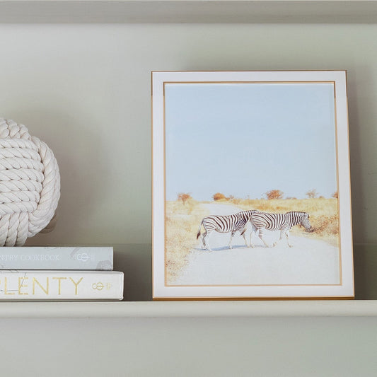 5x7 Enamel + Gold Picture Frame - White