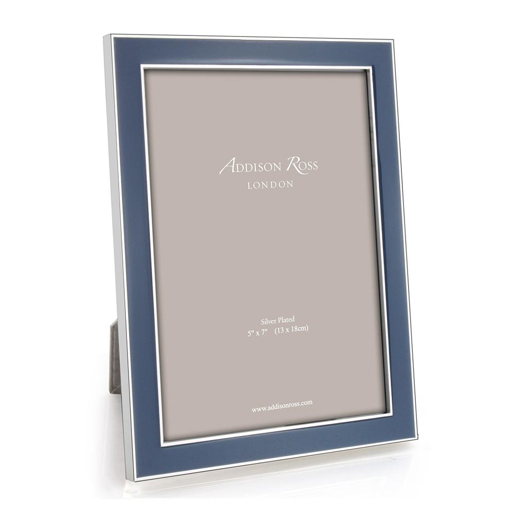 5x7 Enamel + Silver Picture Frame - Denim