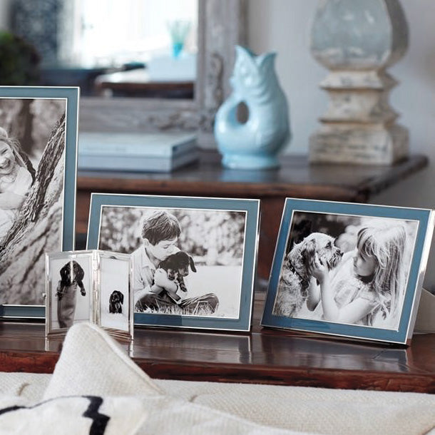4x6 Enamel + Silver Picture Frame - Denim