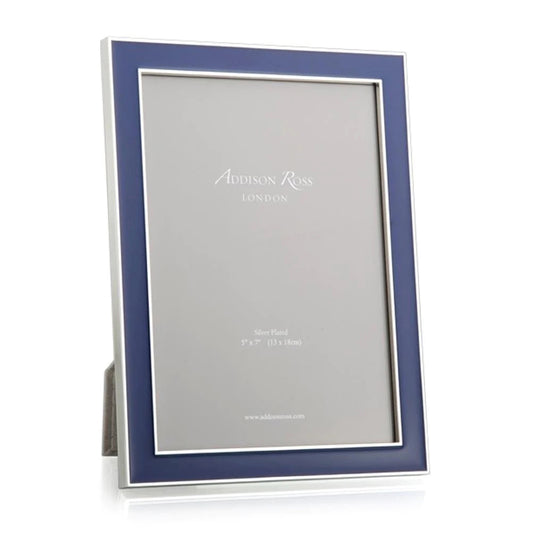 5x7 Enamel + Silver Picture Frame - Navy