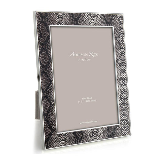 5x7 Faux Snake + Silver Picture Frame - Natural