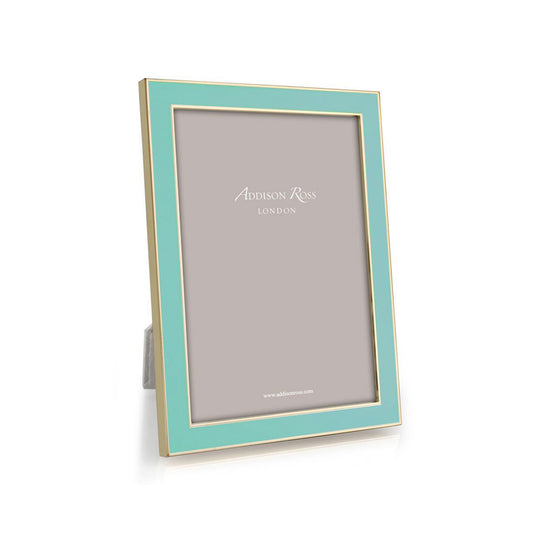 4x6 Enamel + Gold Picture Frame - Aqua