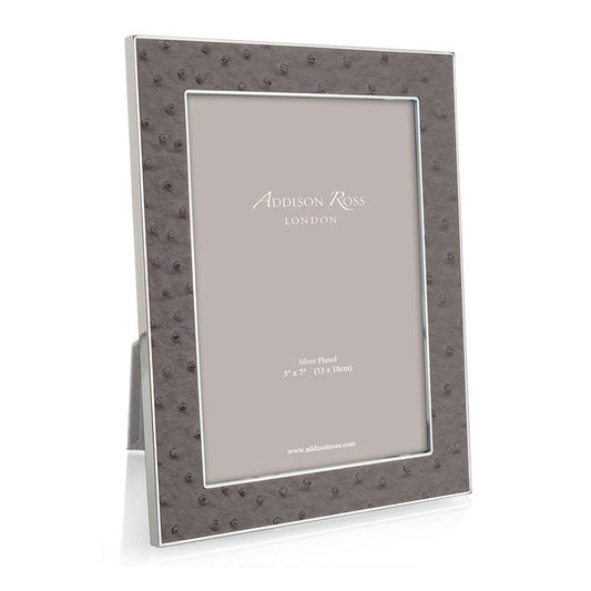 5x7 Faux Ostrich + Silver Picture Frame - Urban