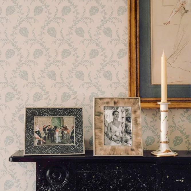 5x7 Faux Duck Feather Silver Picture Frame