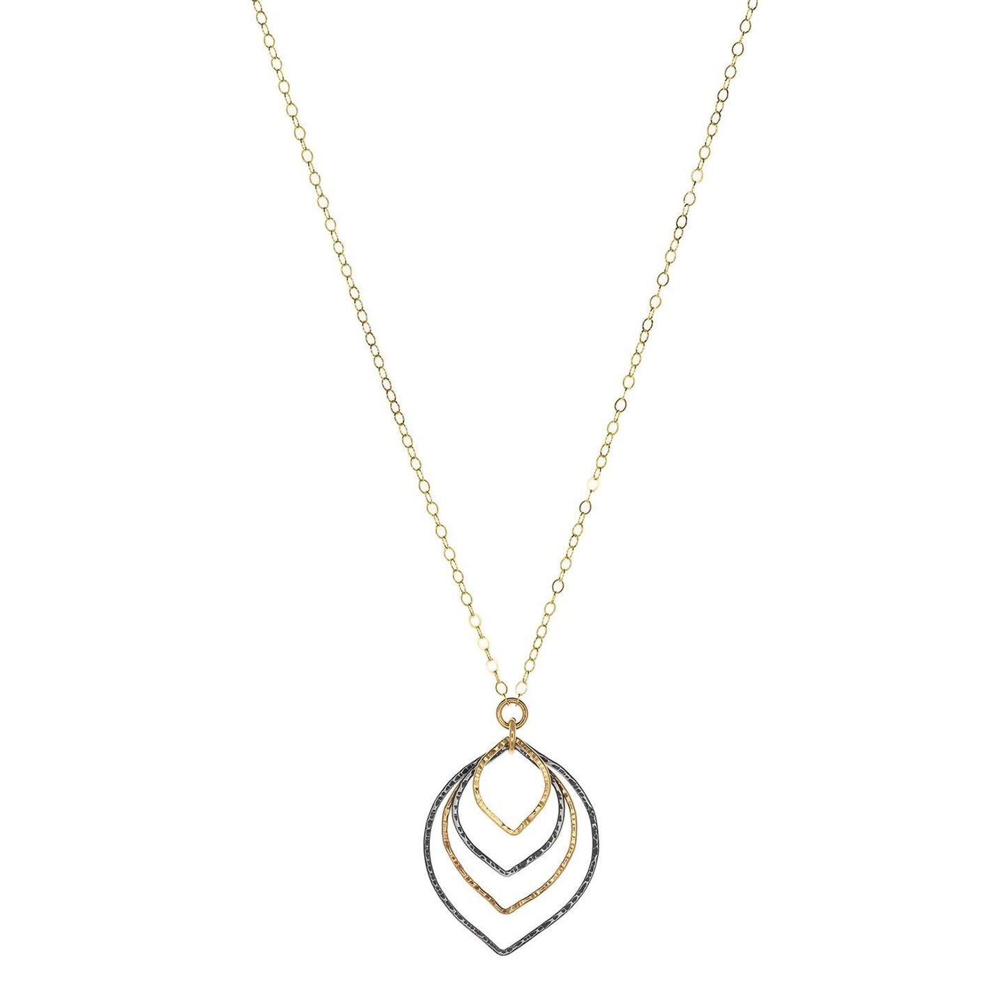 Mixed-Metal ‘Fallen Leaves’ Pendant Necklace
