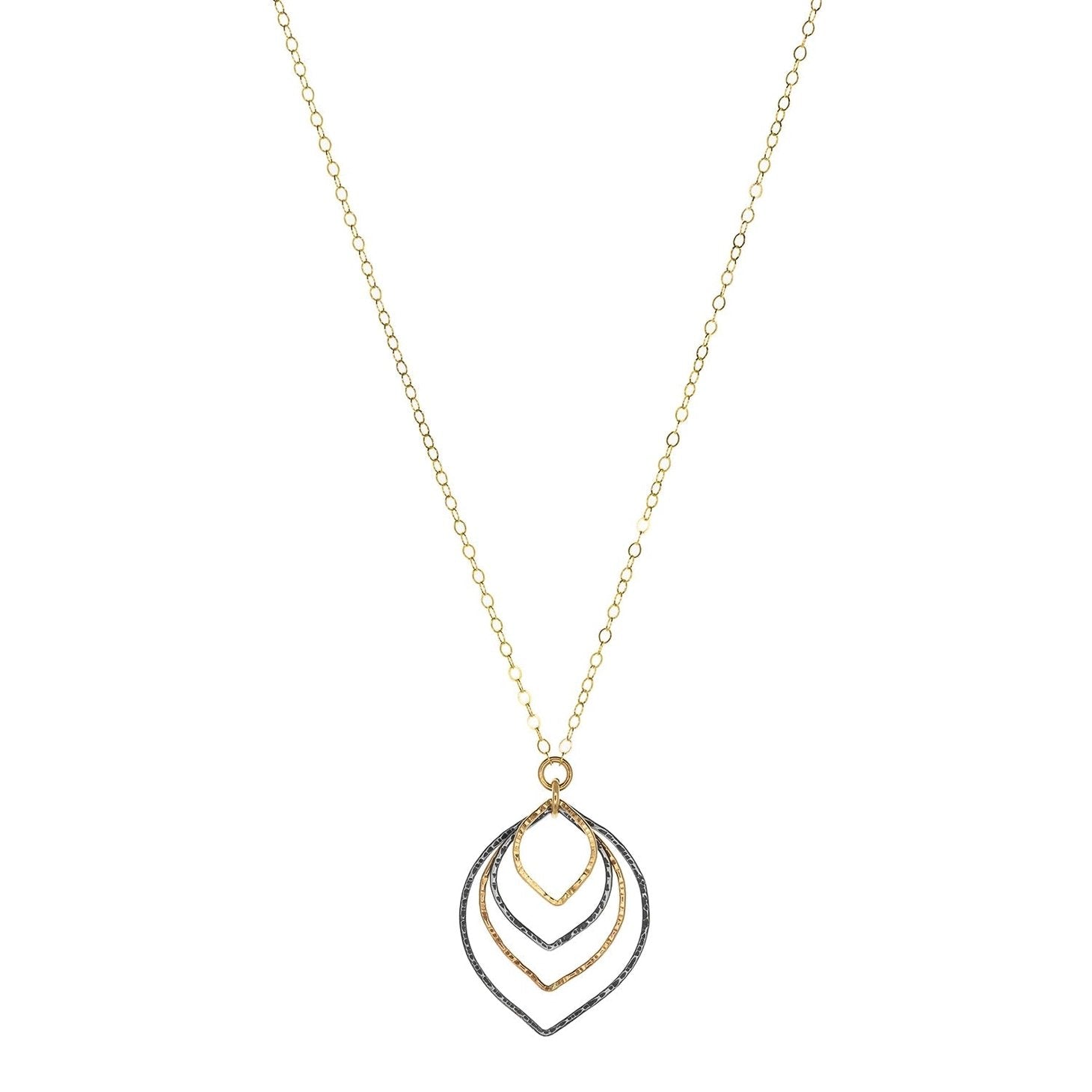 Mixed-Metal ‘Fallen Leaves’ Pendant Necklace
